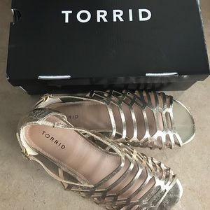 Brand new gold gladiator sandals